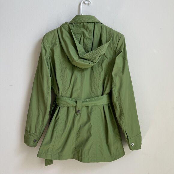 Vintage Gallery Women’s Green Belted Hooded Jacket - Small - Picture 2 of 14